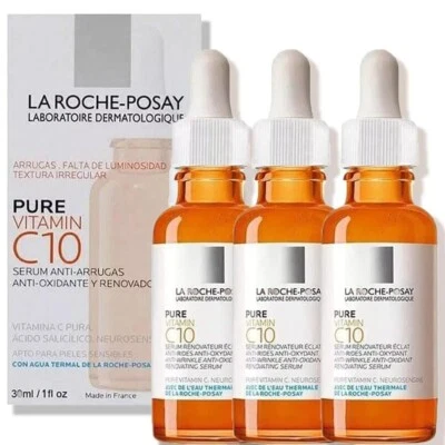 3 Pack La Roche-Posay Pure Vitamin C10 Serum - 30ml Free Shipping