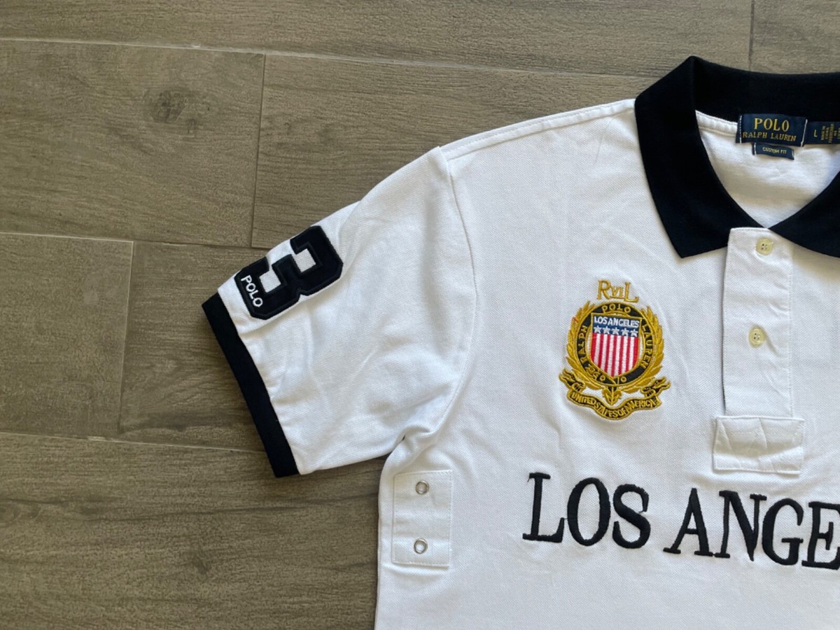 トップス POLO RALPH LAUREN BIG PONY LOS ANGELES Polo Ralph Lauren Polo T-Shirt Los Angeles Big Pony | Depop