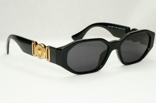 Versace Sunglasses Black Gold Medusa Octagon Angular Biggie MOD VE 3320-U GB1 - Picture 5 of 12