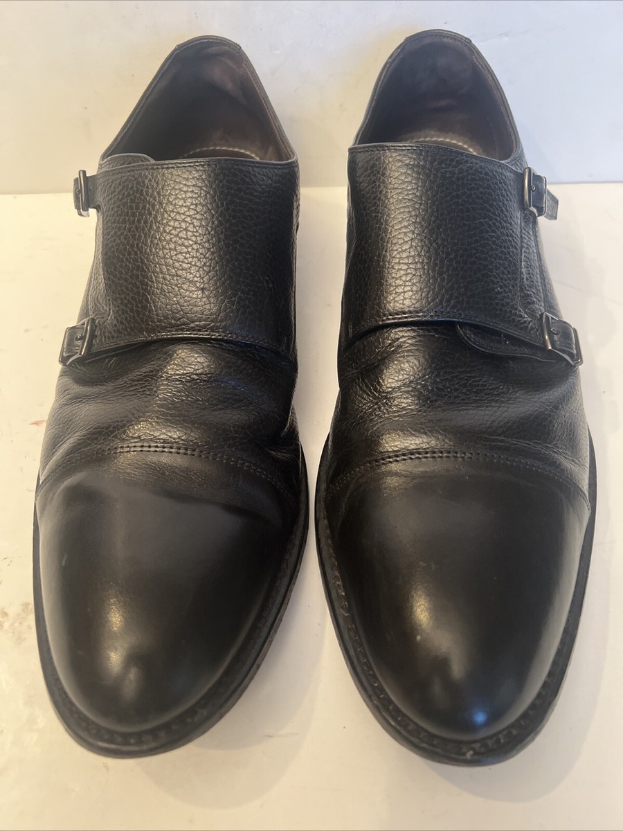 Hugo Boss - Mens Black Grained Leather Double Strap Monk  display picture 1