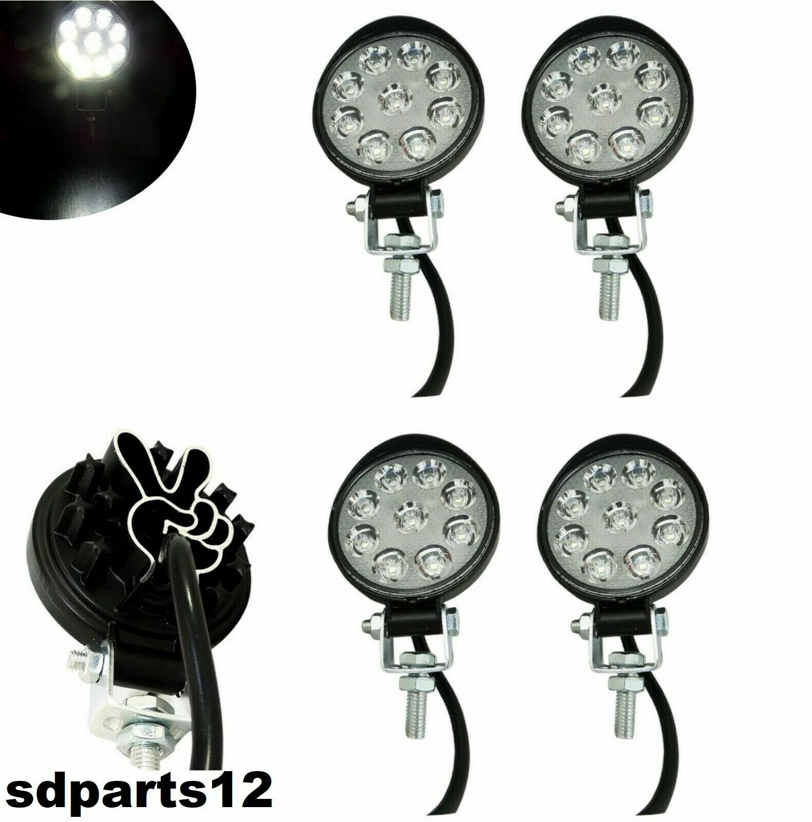 Phare de brouillard LED 27W rond 12V pour 4x4 et camion tout-terrain IP67