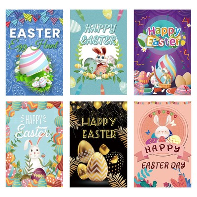 Easter Bunny Garden Flag Double Sided  Rabbit Egg Yard Burlap Flag Home Decor 