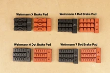 Kool-Stop bike brake pads inserts Weinmann X, 4 Dot, 6 Dot, 7 Dot Black, Salmon