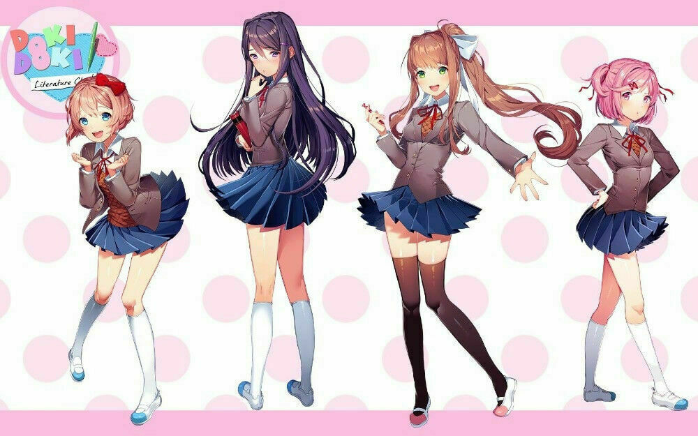 Doki Doki Literature Club! Game Cosplay Shoes DDLC Monika Pink Kawaii