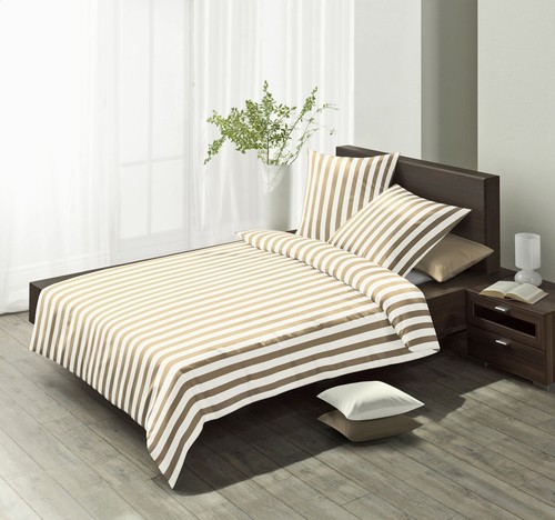 JACK by Fleuresse 135x200cm 4tlg. Renforcé Bettwäsche Streifen Türkis Beige - Bild 3 von 9