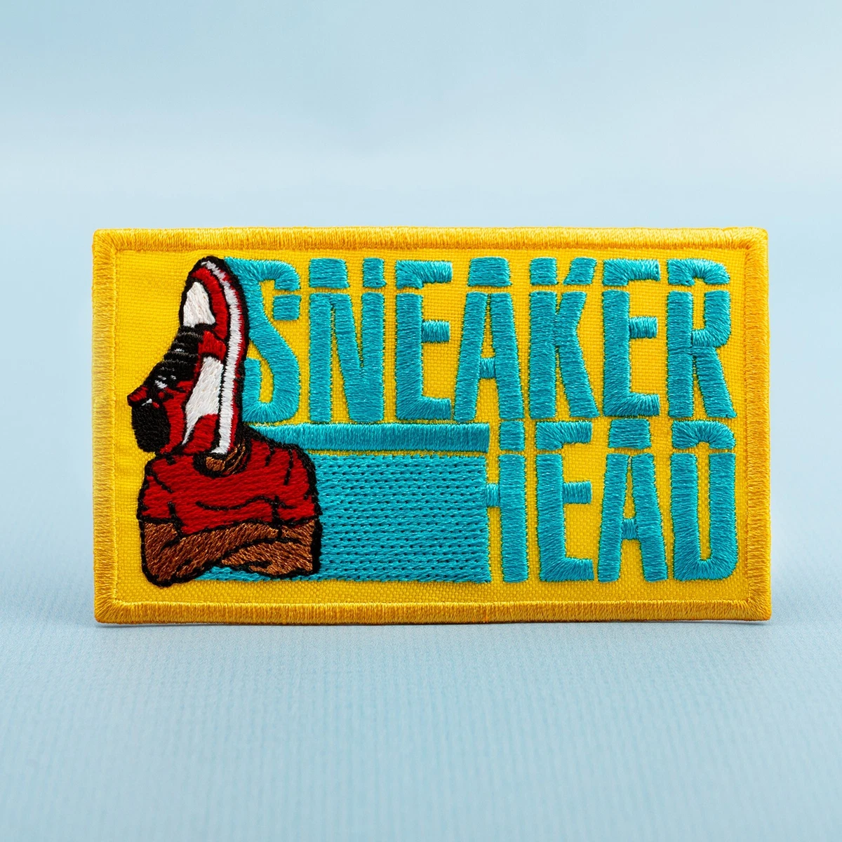 Sneaker Head Patch - Funny Shoe Addict Quote - Embroidered Iron On