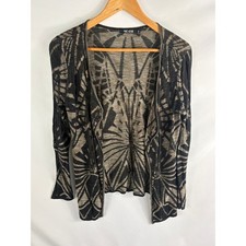 Nic+Zoe Patterned Draped Front Knit Cardigan Sweater Size PM