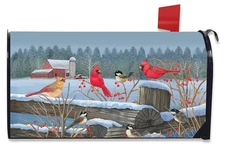 Briarwood Lane Birds of Winter Cardinals Mailbox Cover