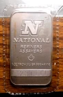 VINTAGE NATIONAL REFINERS CANADA .999+ FINE SILVER BAR SYGMA TESTED 1 TROY OZ
