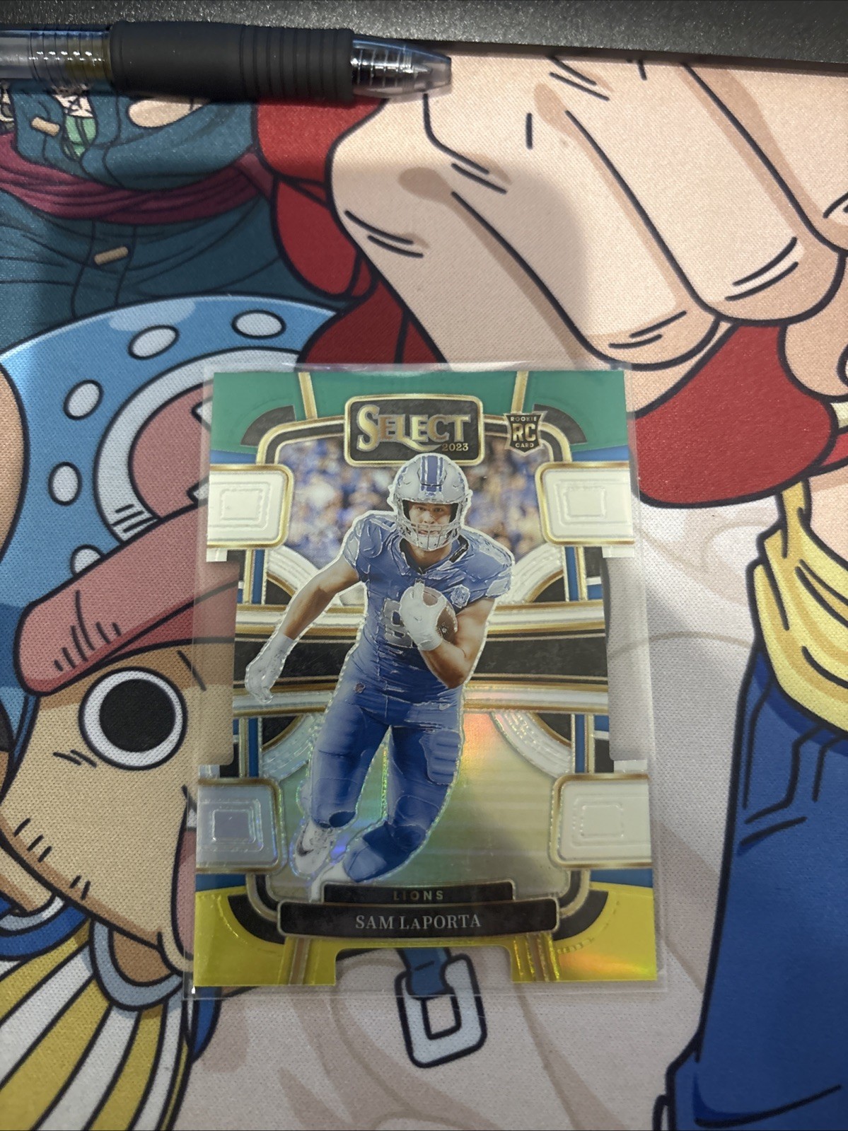2023 Panini Select - Concourse Sam LaPorta #35 Green & Yellow Prizm Die-Cut (RC)