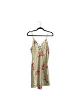 Vintage Morgan Taylor Intimates Floral Slip Green Pink Size M