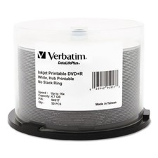 Verbatim DVD+R 4.7GB 16X DataLifePlus White 1 Count ( Pack of 1),