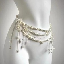 Multilayer Pearl Belt Waist Chain for Women's Fashion Retro Y2K Designer Belt