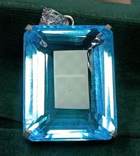 Elegant 213.20 Ct Emerald Cut Natural Aquamarine Pendant IGL 925 Silver 5ANT