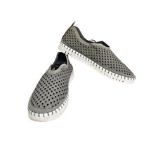 Ilse Jacobsen Hornbaek Gray Tulip Perforated Slip On Loafers Sneakers Size 39