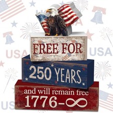 4th of July Decorations 250th Anniversary Patriotic Yard Signs 4pc Set