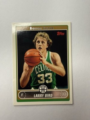 2006-07 Topps Larry Bird Free Throw Under Chin Green Jersey #33h Boston Celtics