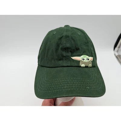 Star Wars The Mandalorian Grogu Baby Yoda Forest Green Baseball Cap Hat - Image 1 of 4