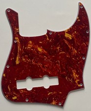 For Fit Fender Jazz Bass Standard 10 Hole Style Guitar Pickguard Red Tortoise