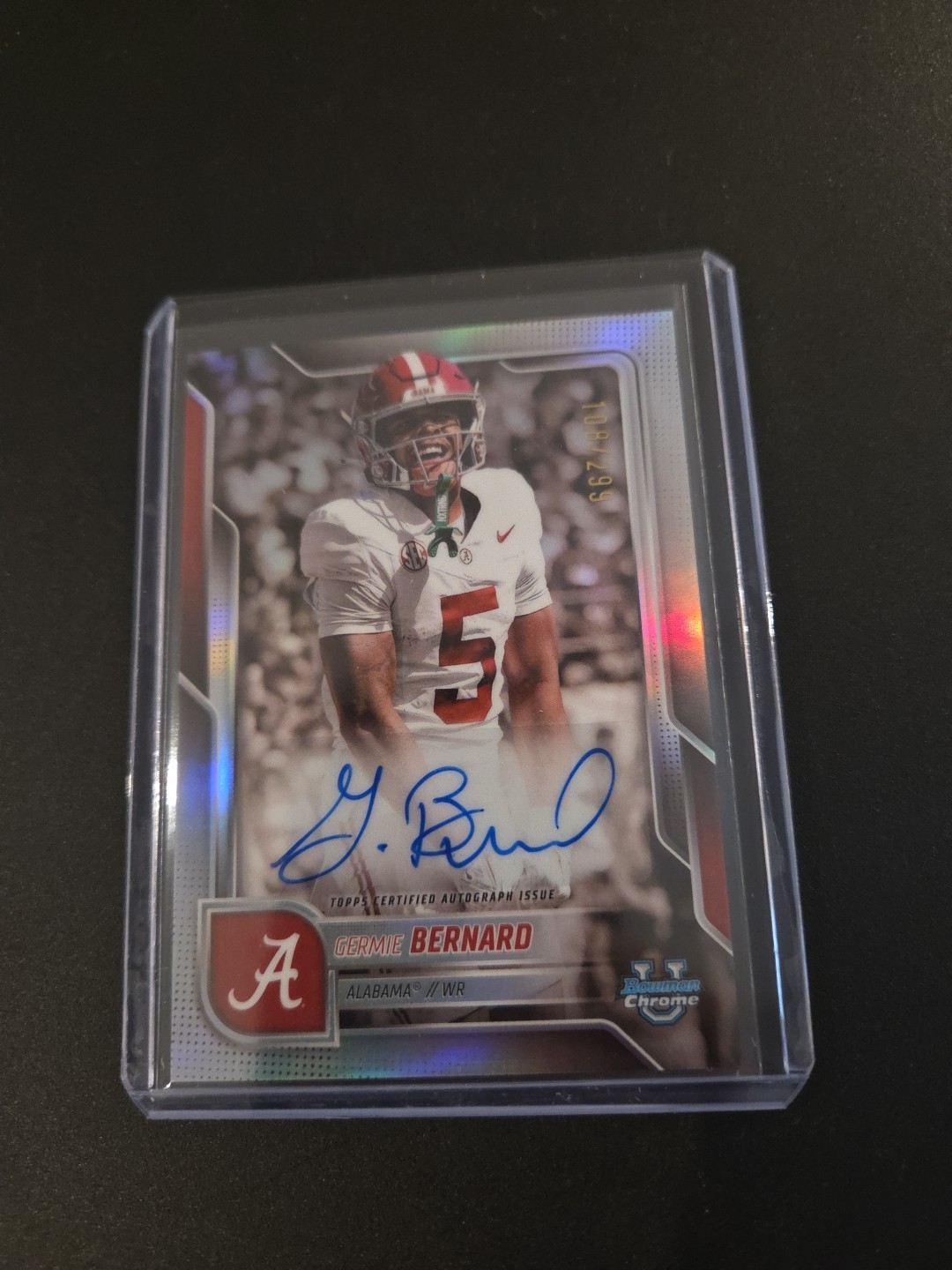 2025 Bowman Chrome U #BCA-GB Germie Bernard Refractor Auto 108/299