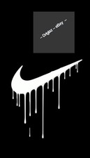 Logotipo de goteo Nike Swoosh en negro/blanco fondo de teléfono imagen ARTE digital
