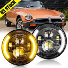 2x For MG Midget 1969-1979 MG 1969-1981 7" Round LED Headlights Hi-Lo Beam w/DRL