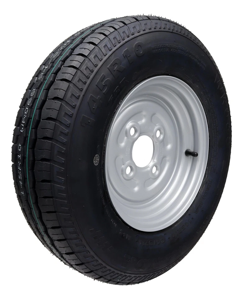 2 x Rad 145/80R10 Anhängerrad Komplettrad 145 R 10 145/10 LK 100x4 Felge 3,50x10 - Bild 3 von 4