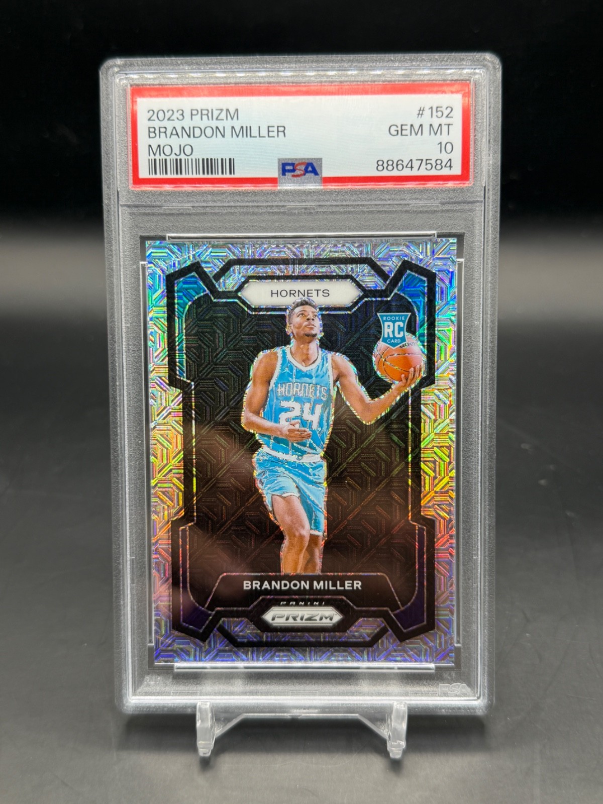 2023-24 Panini Prizm Brandon Miller /25 Mojo Prizm Rookie RC #152 PSA 10 PC