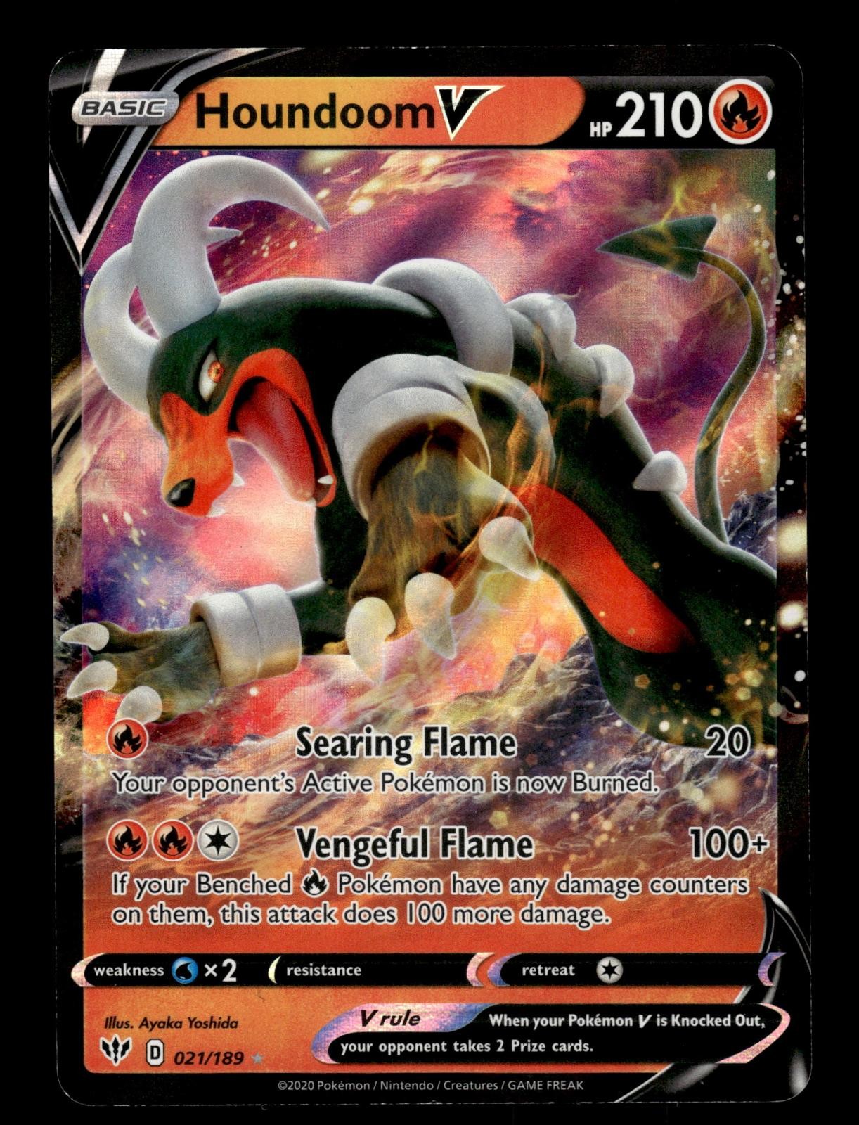 Houndoom V 021/189 Holo V Rare Darkness Ablaze Pokemon Holo Near Mint