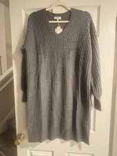 Jessica Simpson Dress Adult Medium  Gray Long Sleeve Sweater Dress