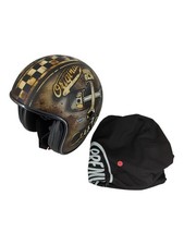 Premier Vintage Helm Op 9 BM Ockerbraun Schwa...