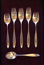 LOT 6 Pcs Lauffer Design 2 Stainless FLATWARE 4 Salad Forks 2 Teaspoons JAPAN