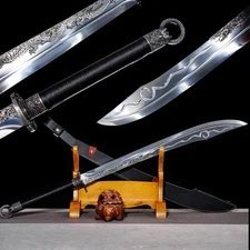 Battle Ready Broadsword Saber Dao Sword Sharp High Manganese Steel Blade Forged