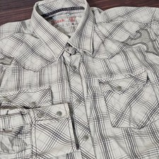 Wrangler Rock 47 Shirt XL Western Hexagon Pearl Snap Button Up Cowboy Men's L/S