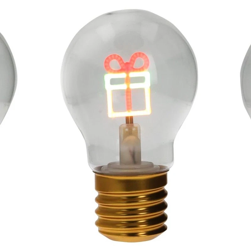 Lampadina Decorativa Natale Merry Christmas BRANDANI Vetro Decori Assortiti, fotografia 8 di 9