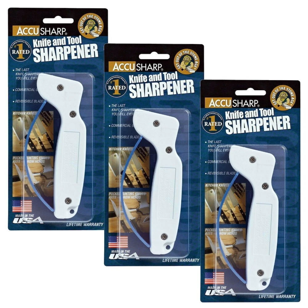 AccuSharp Original 3 Pack Knife & Tool Sharpener Tungsten Carbide Blades 001C |