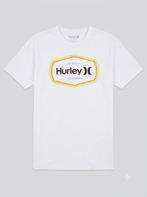 Hurley T Shirt Mens Medium White Graphic Tee MCMXCIX Trademark Surf Skate