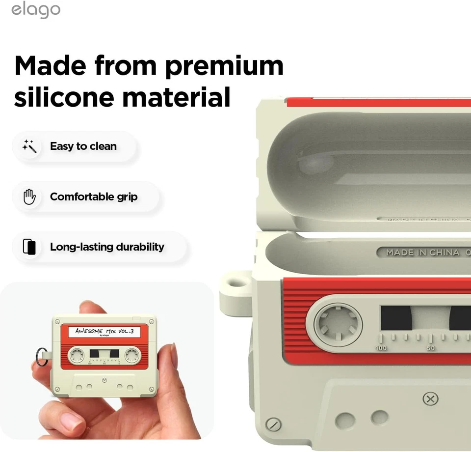 Чехол для кассетной ленты elago совместимый с AirPods Pro 3 — карабин бежевый  - Изображение 4 из 4