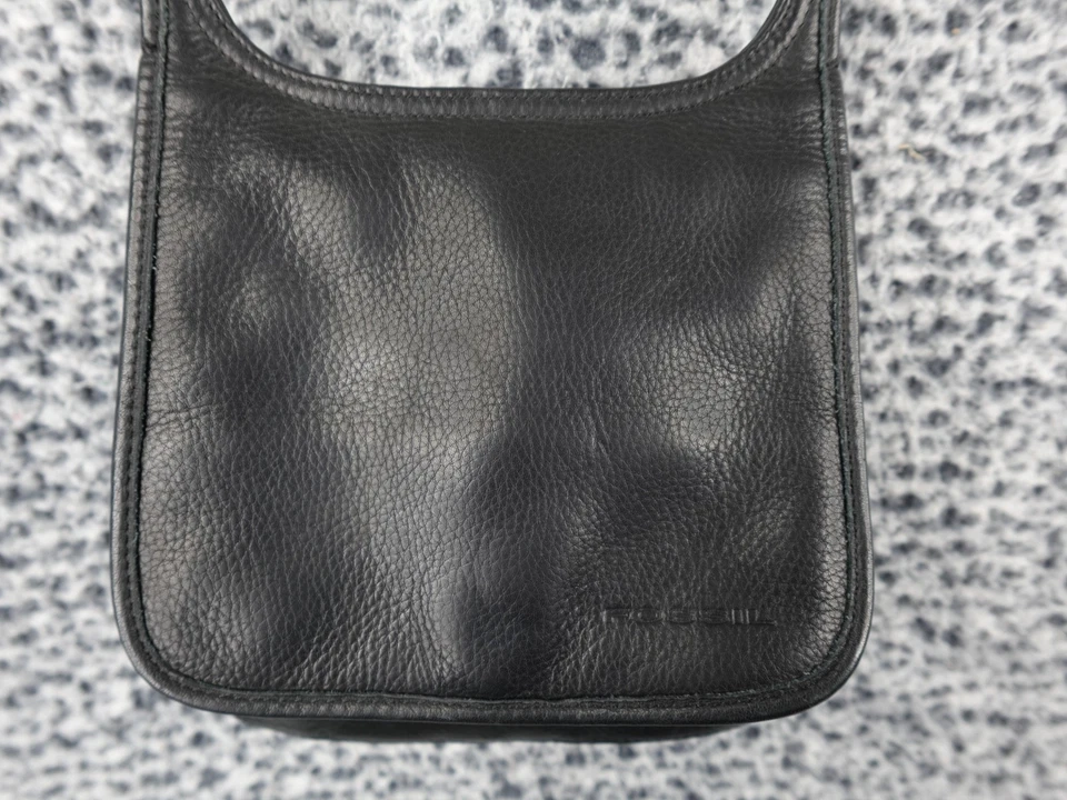 Fossil Womens Black Leather Crossbody Strap Crescent Bag - Image 2 of 4