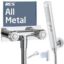 All Metal RV Shower Faucet with Hose and 2 Function Showerhead, KES No Chrome