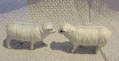2 1950 s VINTAGE LEAD METAL FIGURINE MINIATURE  sheep n mint!