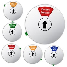 Office Door Sign - Do Not Disturb, Please Knock, In A Meeting, Working Silver