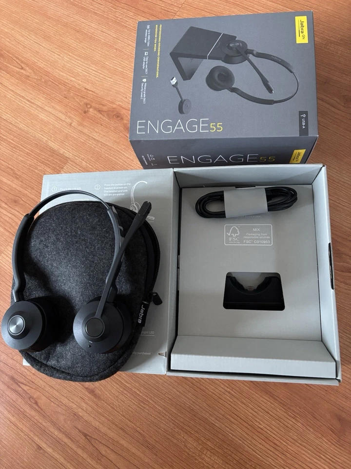 Jabra Engage 55 UC Stereo Headset USB-C, MS, Stand *neu* - Bild 3 von 3