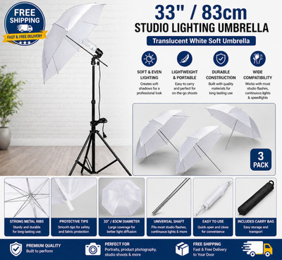 33'' 83cm Studio Flash Translucent White Soft Umbrella