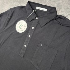 Criquet Polo Shirt Mens 2XL Black NEW Slim Fit Pima Cotton Minimalist Prep XXL