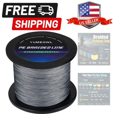 Thinner Braided Fishing Line, Ultra-Strong Abrasion Resistant Zero Stretch Br...