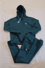 New Men's Adidas Originals Trefoil Fleece Sweatsuit~Green/White~ Sz Large 