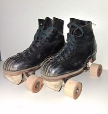 VINTAGE CHICAGO ROLLER SKATES SZ 7.5 MENS WOOD WHEELS