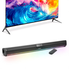 32" Sound Bar for TV, 2.0 Channel Bluetooth Soundbar w/ Remote, 80W Audio