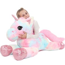 43.4" Large Pink Unicorn Plush Pillow - Soft Stuffed Animal Toy Gift for Girls